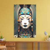 Modern Abstract Woman’s Portrait - Geometric Art Leinwanddruck (Insitu (Wohnzimmer))