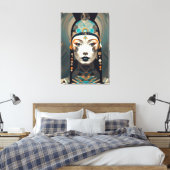 Modern Abstract Woman’s Portrait - Geometric Art Leinwanddruck (Insitu (Schlafzimmer))