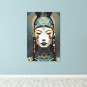 Modern Abstract Woman’s Portrait - Geometric Art Leinwanddruck (Insitu (Holzboden))