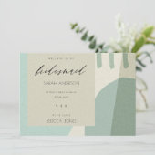 MODERN ABSTRAKT AQUA KÜNSTLER SEIN MEIN BRIDESMAID EINLADUNG (Stehend Vorderseite)