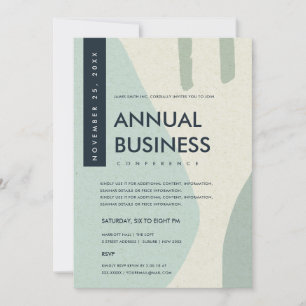 MODERN ABSTRAKT ART AQUA BLAUE KONFERENZ EINLADUNG