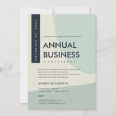 MODERN ABSTRAKT ART AQUA BLAUE KONFERENZ EINLADUNG (Vorderseite)