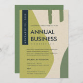 MODERN ABSTRAKT ART LIME GREEN CONFERENCE EVENT EINLADUNG (Vorne/Hinten)