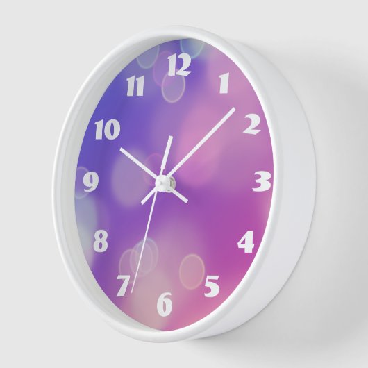 Modern Abstrakt Blue Lila Gradient Bokeh Uhr (Winkel)