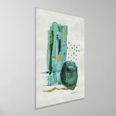 Modern Abstrakt Boho Style Green n Gold Aquarell Foliendrucke (Ablage )