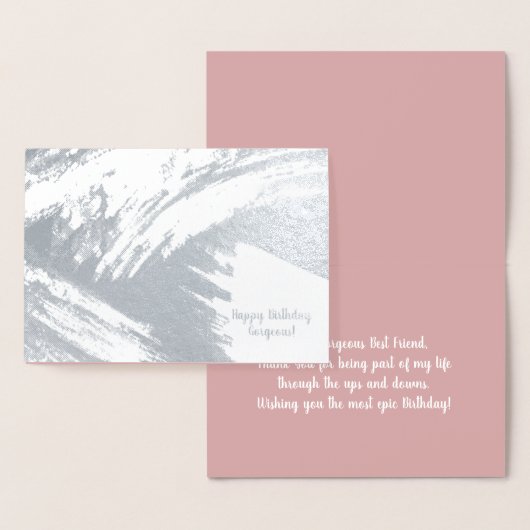 Modern Abstrakt Brush Birthday Real Foil Card Folienkarte (Anzeige)