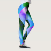MODERN abstrakt gezeichnet blau-lila-grün-mosaik Leggings (Rechts)
