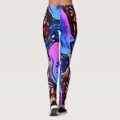 MODERN abstrakt gezeichnet blau-lila-rosa-mosaik Leggings (Rückseite)