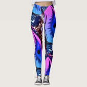 MODERN abstrakt gezeichnet blau-lila-rosa-mosaik Leggings (Vorderseite)