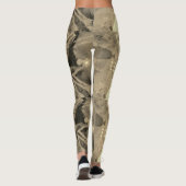 MODERN abstrakt gezeichnet hellbraun-goldschwarz - Leggings (Rückseite)