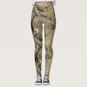 MODERN abstrakt gezeichnet hellbraun-goldschwarz - Leggings (Vorderseite)