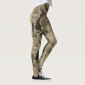 MODERN abstrakt gezeichnet hellbraun-goldschwarz - Leggings (Rechts)