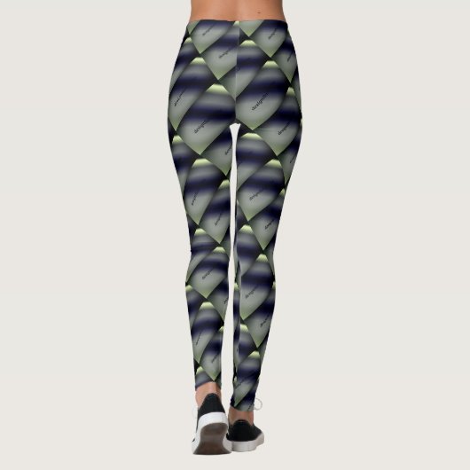 MODERN abstrakt gezeichnet, hellgelb, grau Leggings (Rückseite)