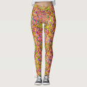 MODERN abstrakt gezeichnet hellgelb-grün- Leggings (Vorderseite)