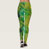 MODERN abstrakt gezeichnet hellgelb-grün- Leggings (Rückseite)