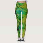 MODERN abstrakt gezeichnet hellgelb-grün- Leggings (Vorderseite)