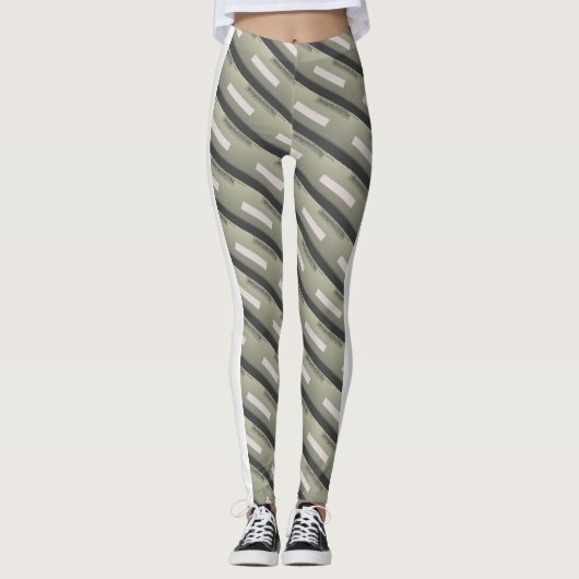MODERN abstrakt gezeichnet hellgrau Leggings (Vorderseite)
