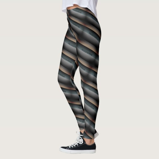 MODERN abstrakt gezeichnet, hellgrau, schwarz brau Leggings (Links)