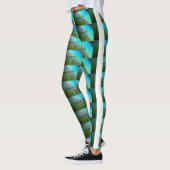MODERN abstrakt gezeichnet hellgrün-grün Teelblau Leggings (Links)