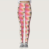 MODERN abstrakt gezeichnet hellrot Leggings (Vorderseite)