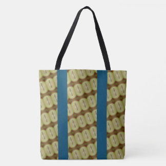 MODERN abstrakt gezeichnet in Blau-Gelb-Braun Tasche