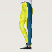 MODERN abstrakt gezeichnet in Blau-Gelb Leggings (Links)