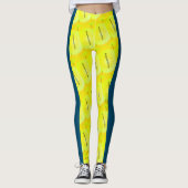 MODERN abstrakt gezeichnet in Blau-Gelb Leggings (Vorderseite)