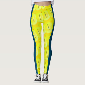 MODERN abstrakt gezeichnet in Blau-Gelb Leggings