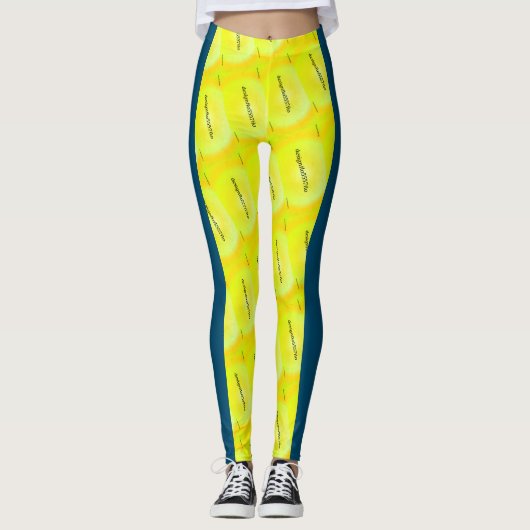 MODERN abstrakt gezeichnet in Blau-Gelb Leggings (Vorderseite)