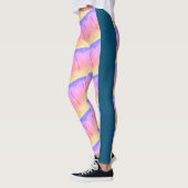 MODERN abstrakt gezeichnet in Blau-Gelb-Rosa Leggings (Links)