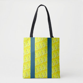 MODERN abstrakt gezeichnet in Blau-Gelb Tasche