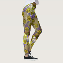 MODERN abstrakt gezeichnet in braun-tiefgelb-leich Leggings