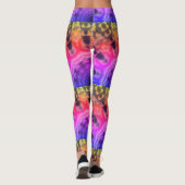 MODERN abstrakt gezeichnet in Gelb-Blau-Rosa-Mosai Leggings (Rückseite)