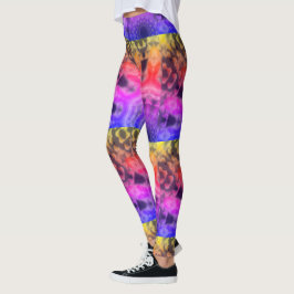 MODERN abstrakt gezeichnet in Gelb-Blau-Rosa-Mosai Leggings