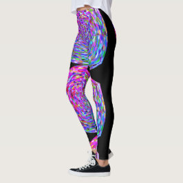 MODERN abstrakt gezeichnet in hellrosa-schwarz-bla Leggings