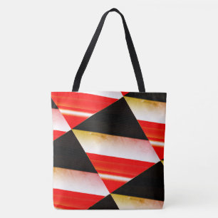 MODERN abstrakt gezeichnet in Schwarzweiß-Gelb Tasche