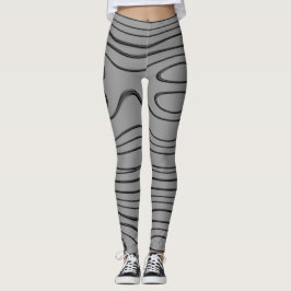 MODERN abstrakt gezeichnet in tiefgrau-schwarz-Leg Leggings
