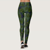 MODERN abstrakt gezeichnet in tiefgrün-schwarz-Leg Leggings (Rückseite)