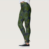 MODERN abstrakt gezeichnet in tiefgrün-schwarz-Leg Leggings (Links)