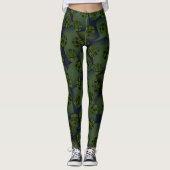 MODERN abstrakt gezeichnet in tiefgrün-schwarz-Leg Leggings (Vorderseite)