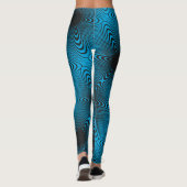 MODERN abstrakt gezeichnet Schwarz-aquamarin-Blaum Leggings (Rückseite)