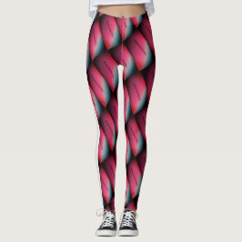 MODERN abstrakt gezeichnet Schwarz in aquamarinem  Leggings