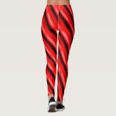 MODERN abstrakt gezeichnet Schwarz in Rot Leggings (Rückseite)