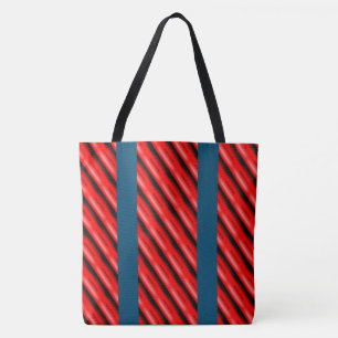 MODERN abstrakt gezeichnet Schwarz-Leggings in Rot Tasche