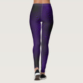 MODERN abstrakt gezeichnet schwarz-tief-lila-mosai Leggings (Rückseite)