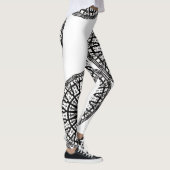MODERN abstrakt gezeichnet schwarz-weiß- Leggings (Rechts)