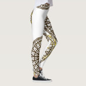 MODERN abstrakt gezeichnet Schwarzweißgold Leggings (Rechts)