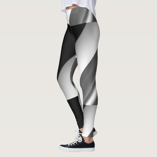 MODERN abstrakt gezeichnet Schwarzweißgrau Leggings (Links)