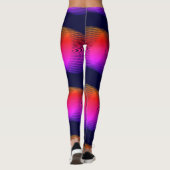MODERN abstrakt gezeichnet tiefblau-rosa-mosaik Leggings (Rückseite)