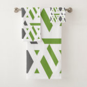 Modern, abstrakt, grau, olivgrün, weiß badhandtuch set (Insitu)